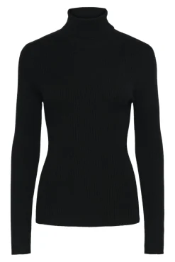 New Pieces Pcmira Ls Rollneck Knit 4542923 Black