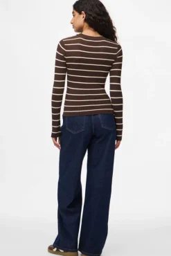 Discount Pieces Pcmira New Ls O-Neck Knit 4803164 Hot Fudge Birch Narrow