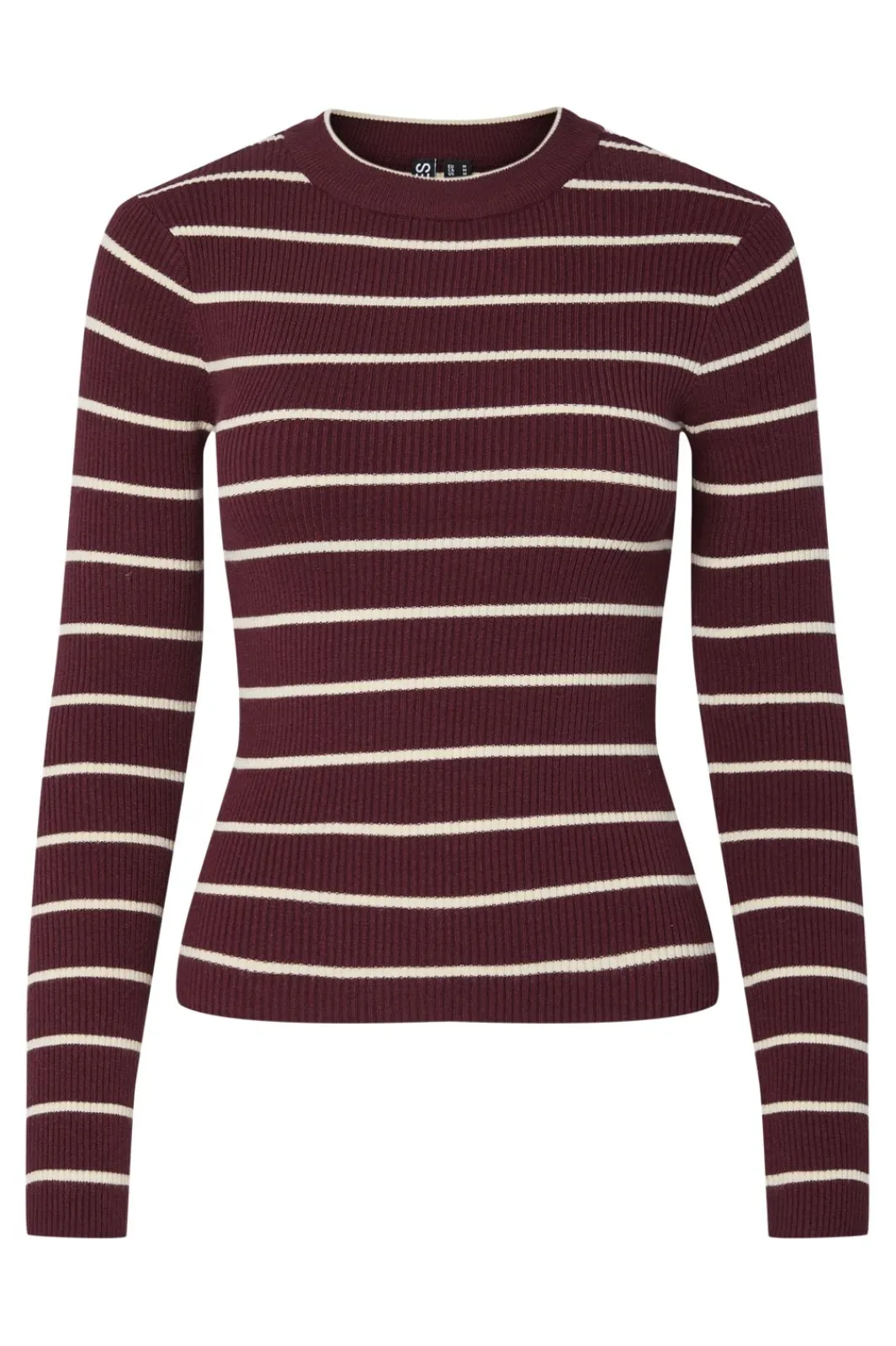 Pieces Pcmira New Ls O-Neck Knit 4803165 Tawny Port Birch Narrow