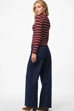 Pieces Pcmira New Ls O-Neck Knit 4803165 Tawny Port Birch Narrow