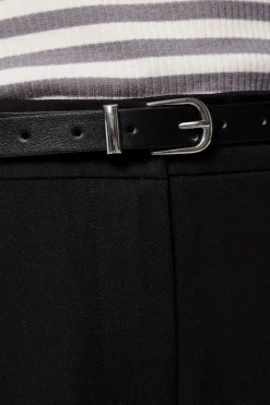 Hot Pieces Pcmyra Slim Belt Wb 4552001 Black Silver Buckle