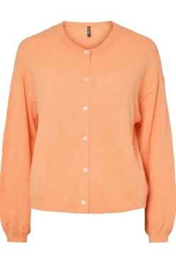 Best Pieces Pcnaomi Ls O-Neck Knit Cardigan 4904608 Russet Orange Melange