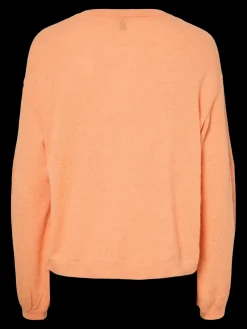 Best Pieces Pcnaomi Ls O-Neck Knit Cardigan 4904608 Russet Orange Melange