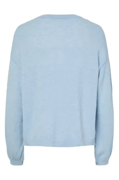 Discount Pieces Pcnaomi Ls O-Neck Knit Cardigan 4897829 Cashmere Blue Melange