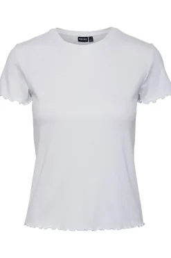 Sale Pieces Pcnicca Ss O-Neck Top Bright White