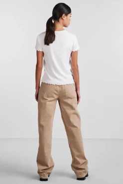 Sale Pieces Pcnicca Ss O-Neck Top Bright White