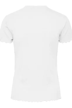 Sale Pieces Pcnicca Ss O-Neck Top Bright White
