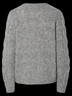 Discount Pieces Pcnina Ls V-Neck Knit 4799696 Medium Grey Melange