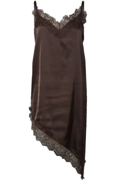 Pieces Pcnomi Strap Satin Lace Dress 5072989 Hot Fudge