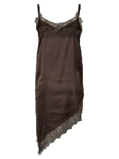 Pieces Pcnomi Strap Satin Lace Dress 5072989 Hot Fudge