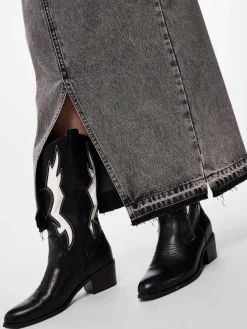 Pieces Pcnora Ankle Skirt 4499395 Grey Denim