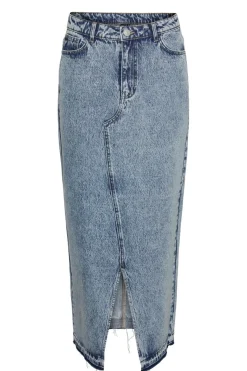 Clearance Pieces Pcnora Ankle Skirt 4499392 Medium Blue Denim
