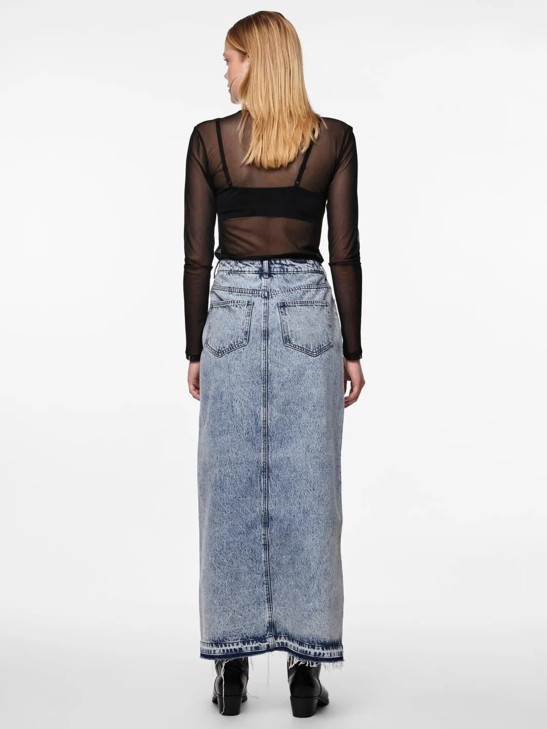 Clearance Pieces Pcnora Ankle Skirt 4499392 Medium Blue Denim