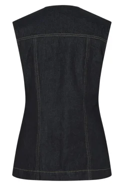 Outlet Pieces Pcnua Sl Fitted Denim Vest Fsy 4843898 Indigo