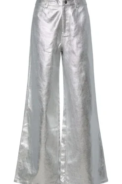 New Pieces Pcodessa Wide Pants Fsy 4748936 Silver
