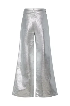 New Pieces Pcodessa Wide Pants Fsy 4748936 Silver