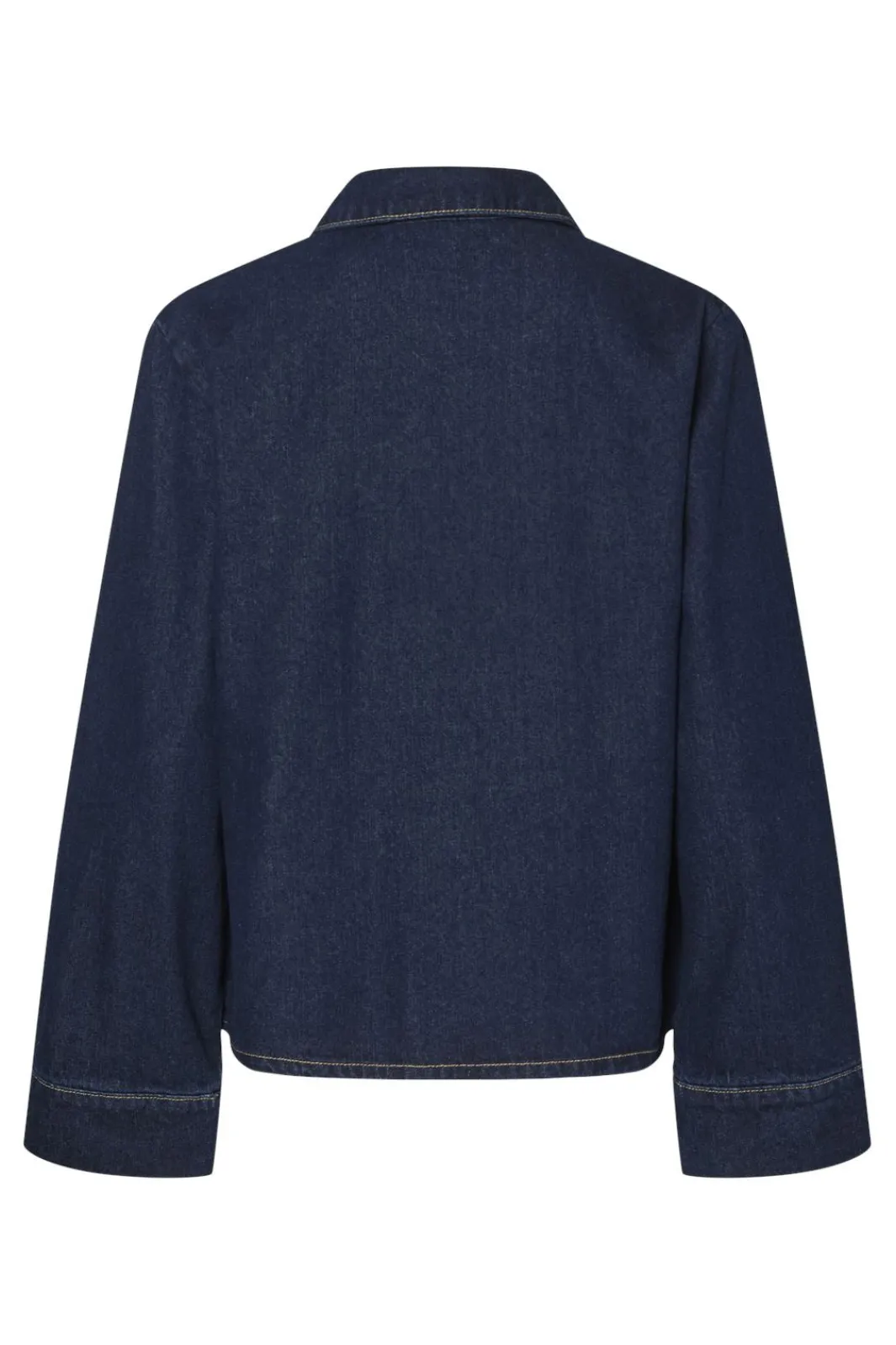 Best Pieces Pcofelia Ls Bow Denim Shirt Fsy 4748763 Medium Blue Denim Black Satin Bow