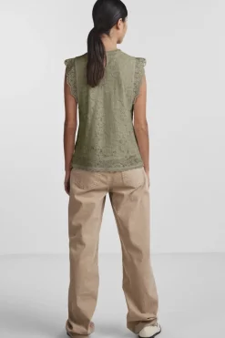 Outlet Pieces Pcolline Sl Lace Top 17120454 4641940