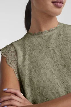 Outlet Pieces Pcolline Sl Lace Top 17120454 4641940