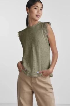 Outlet Pieces Pcolline Sl Lace Top 17120454 4641940