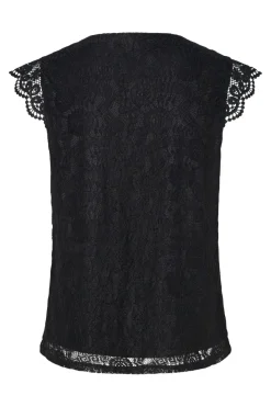 New Pieces Pcolline Sl Lace V-Neck Top 17154614 4642033