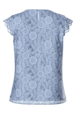 Sale Pieces Pcolline Sl Lace V-Neck Top 17154614 4737201