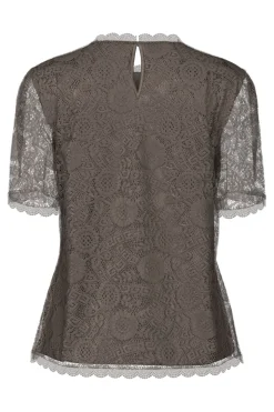 Sale Pieces Pcolline Ss Lace Top 4532907 Morel