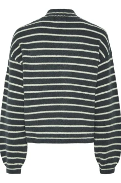 Discount Pieces Pcpenna Ls High Neck Knit 4633595 Ombre Blue Whitecap Gray