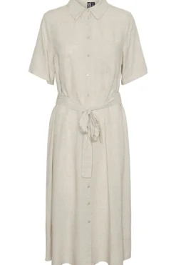 Clearance Pieces Pcpia 2/4 Midi Shirt Dress 4764559 Birch Melange