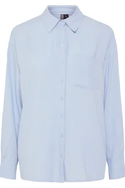 Best Pieces Pcpia Ls Loose Shirt 4648858 Cashmere Blue