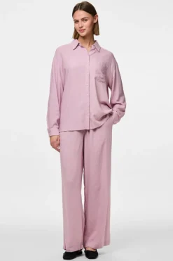 Clearance Pieces Pcpia Ls Loose Shirt 4648859 Dawn Pink