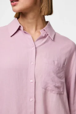 Clearance Pieces Pcpia Ls Loose Shirt 4648859 Dawn Pink