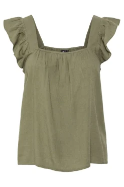 Outlet Pieces Pcpia Sl Top 4649002 Deep Lichen Green