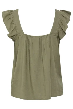 Outlet Pieces Pcpia Sl Top 4649002 Deep Lichen Green