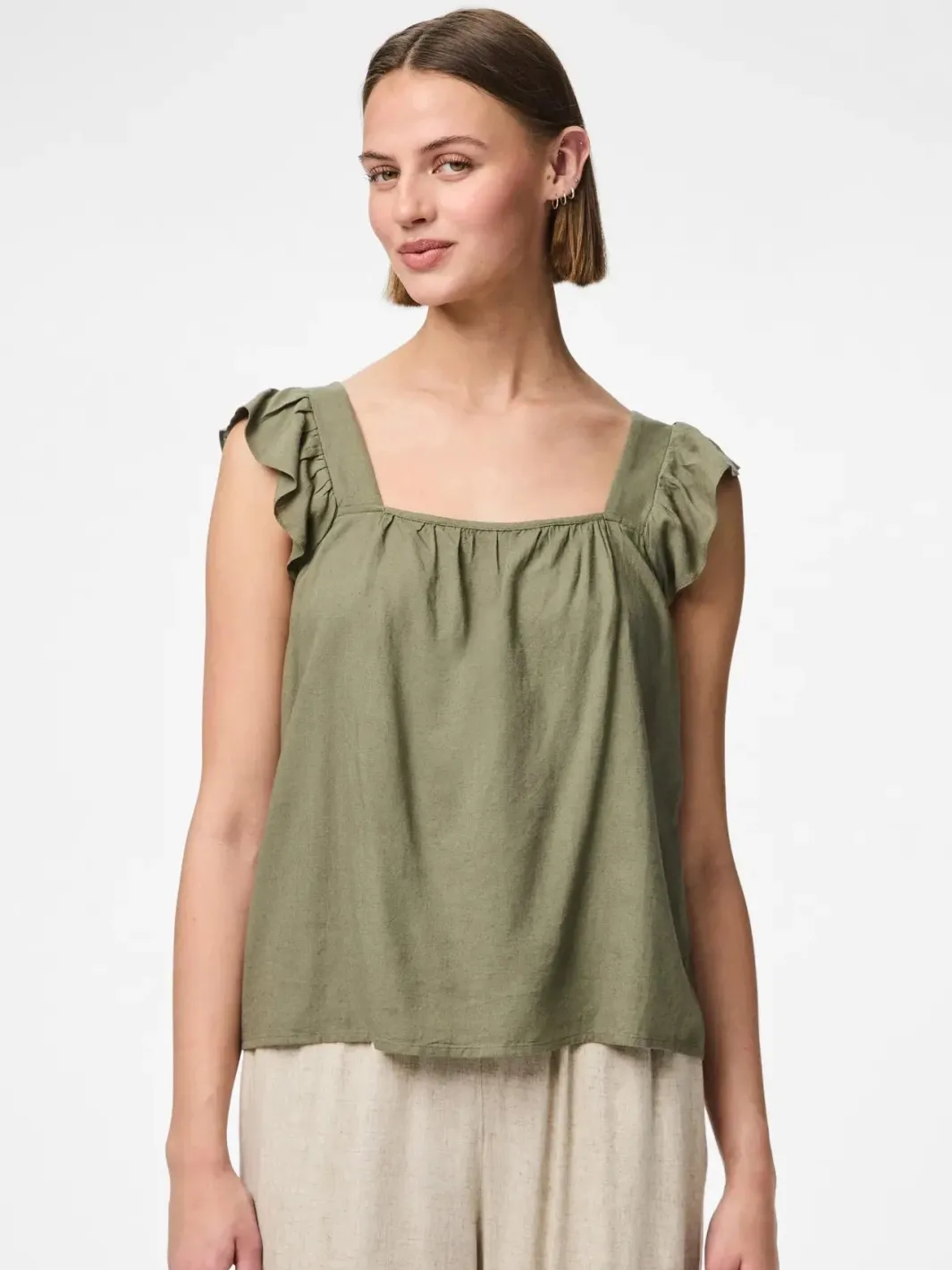 Outlet Pieces Pcpia Sl Top 4649002 Deep Lichen Green