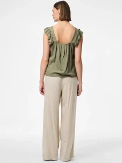Outlet Pieces Pcpia Sl Top 4649002 Deep Lichen Green