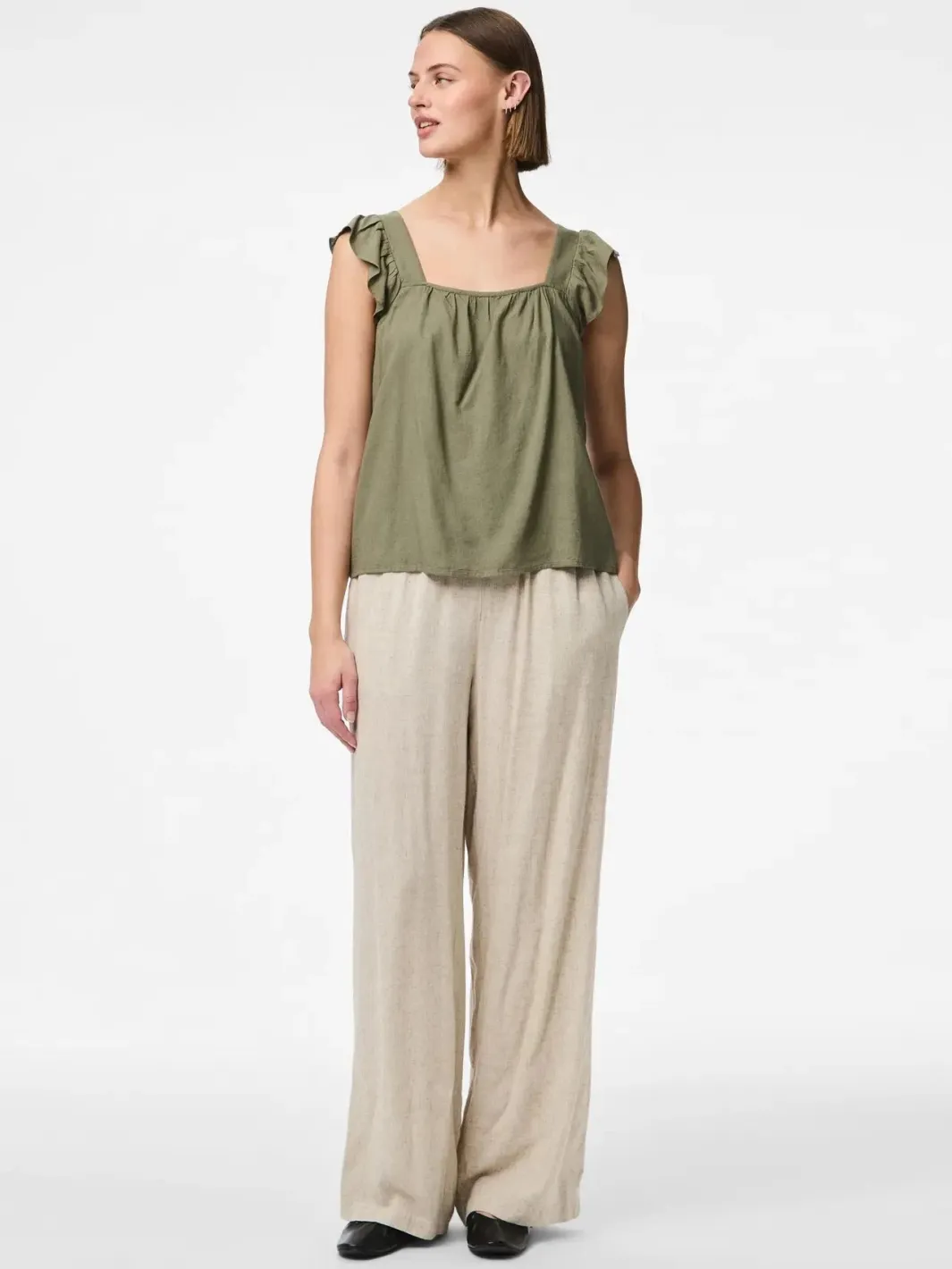 Outlet Pieces Pcpia Sl Top 4649002 Deep Lichen Green
