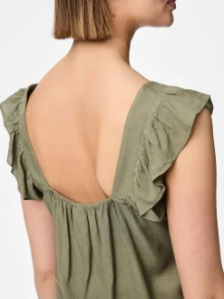 Outlet Pieces Pcpia Sl Top 4649002 Deep Lichen Green