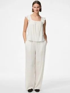 Best Pieces Pcpia Sl Top 4649004 Bright White