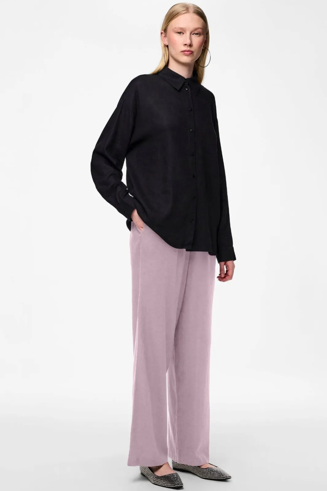 Online Pieces Pcpia Wide Pants 4648877 Dawn Pink