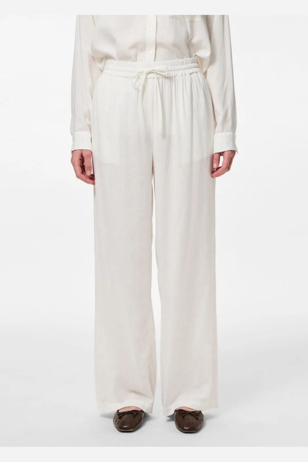 Sale Pieces Pcpia Wide Pants 4648875 Bright White