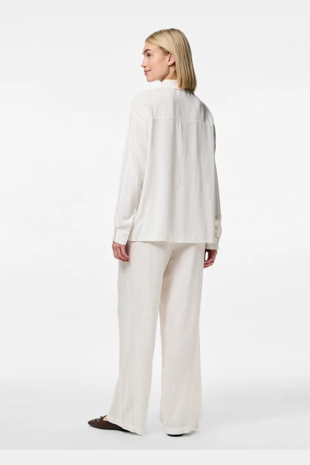 Sale Pieces Pcpia Wide Pants 4648875 Bright White