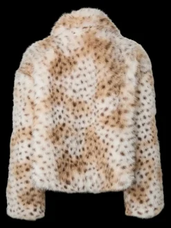 Outlet Pieces Pcplush Short Fluffy Jacket 5023207 Cloud Dancer Leopard