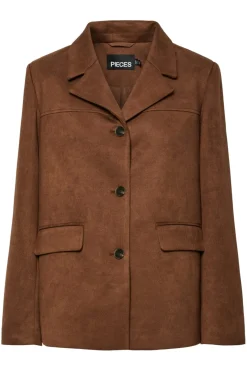 Sale Pieces Pcrakel Brushed Outerwear Blazer 4871485 Downtown Brown