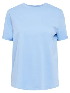 Discount Pieces Pcria Ss Fold Up Solid Tee Vista Blue