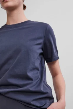 Discount Pieces Pcria Ss Fold Up Solid Tee Ombre Blue