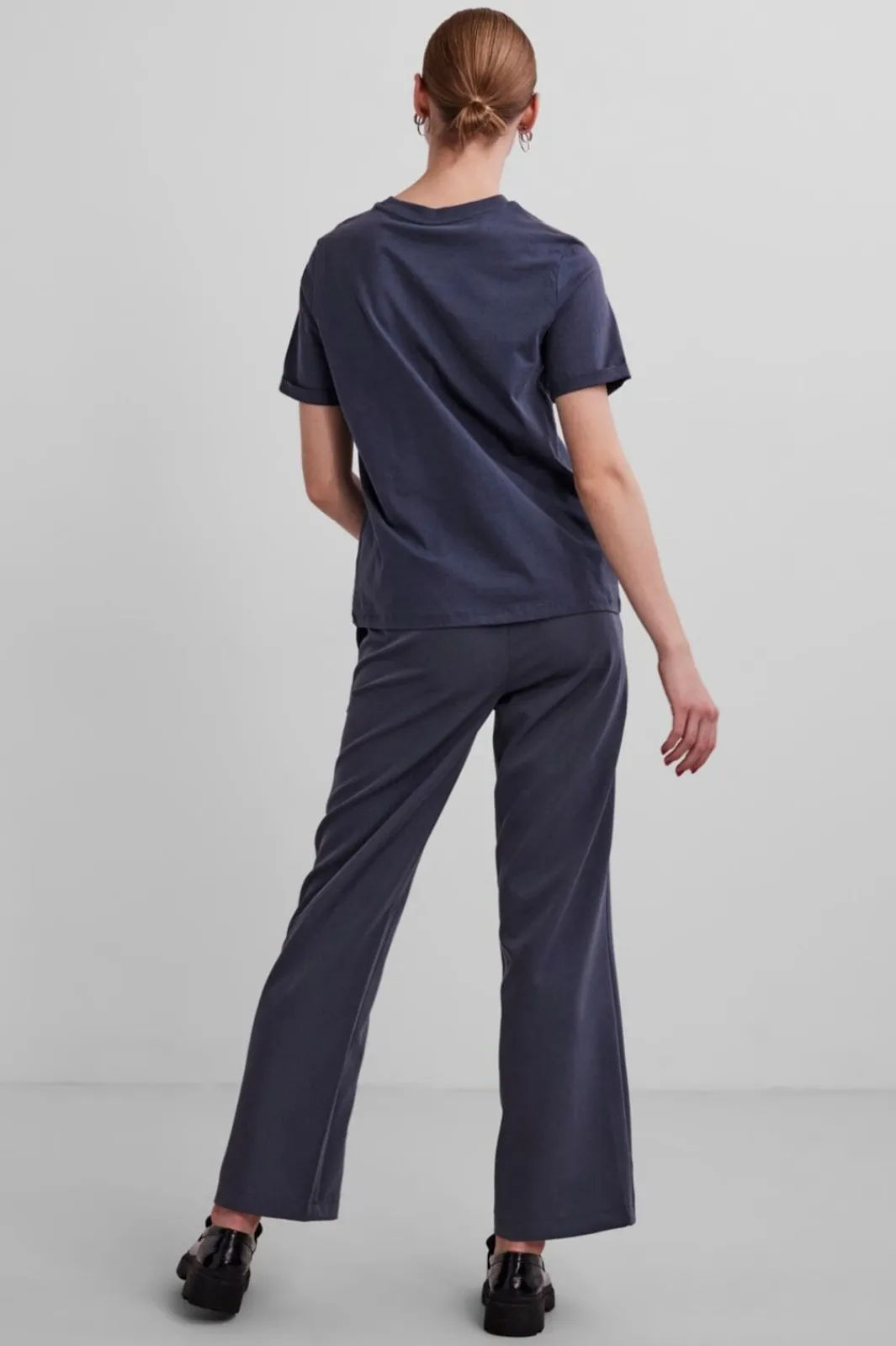 Discount Pieces Pcria Ss Fold Up Solid Tee Ombre Blue