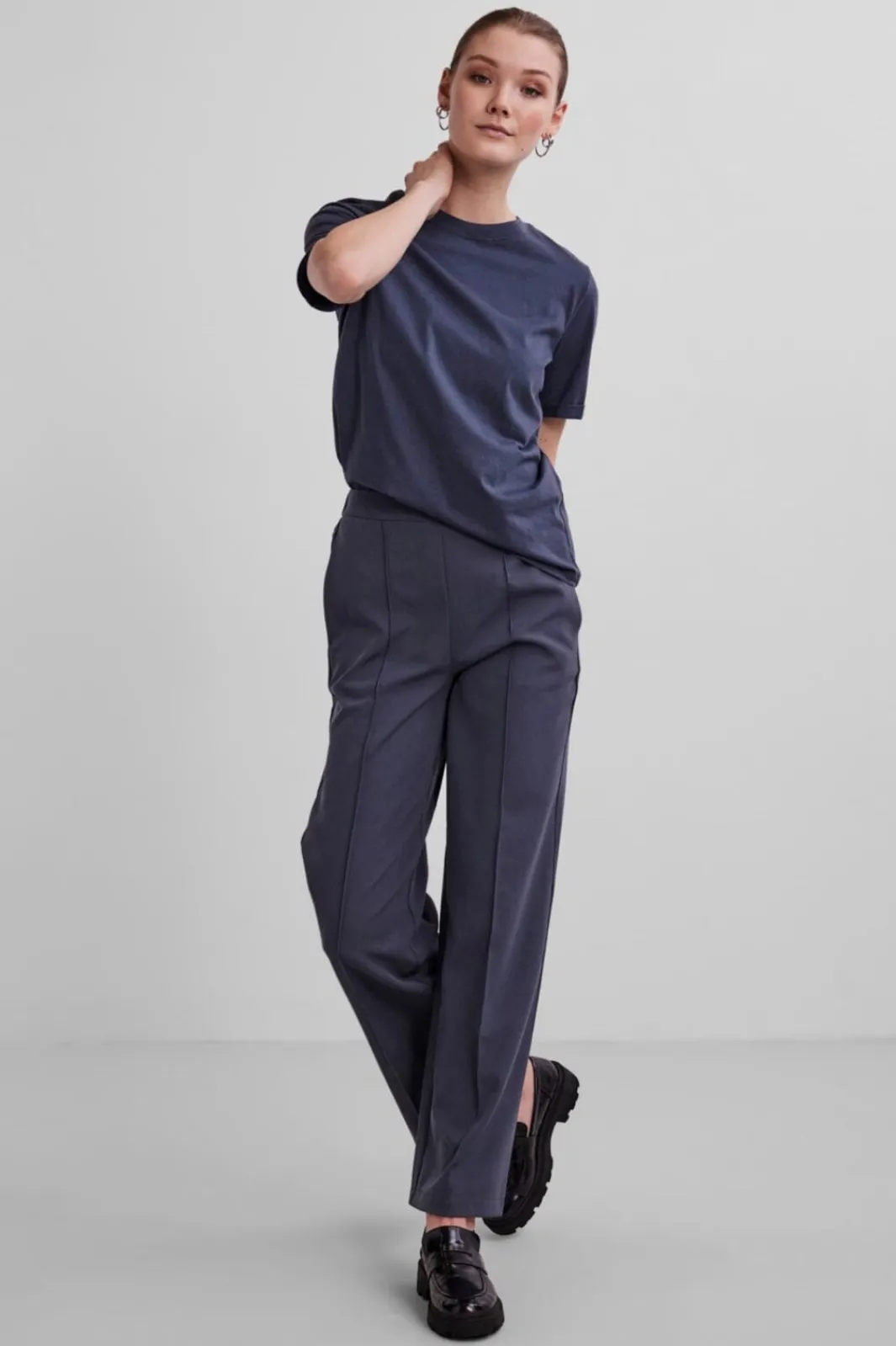 Discount Pieces Pcria Ss Fold Up Solid Tee Ombre Blue