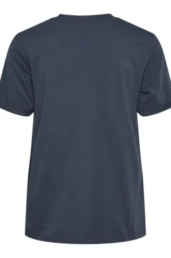 Discount Pieces Pcria Ss Fold Up Solid Tee Ombre Blue