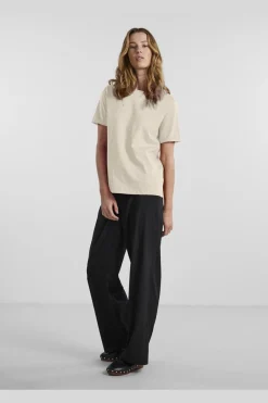 Pieces Pcria Ss Fold Up Solid Tee 3591265 Birch